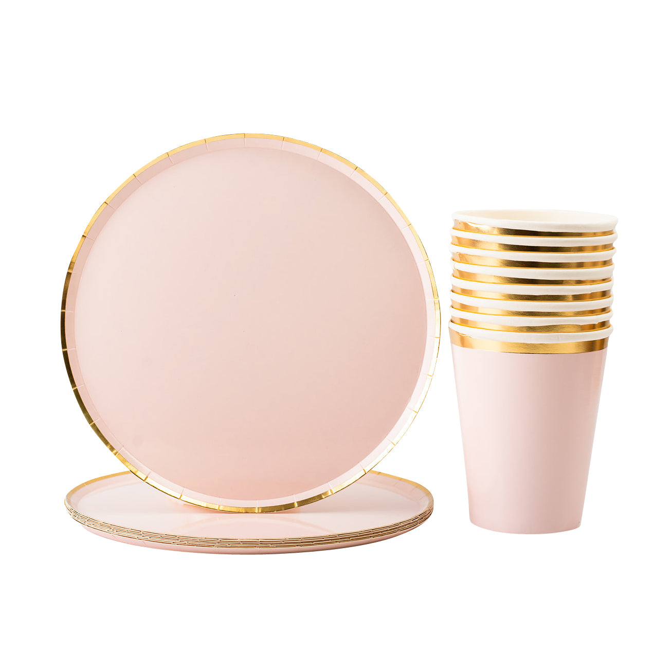 Pink Foil Dessert Plates