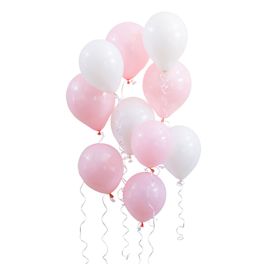 Pink and White Balloon Set