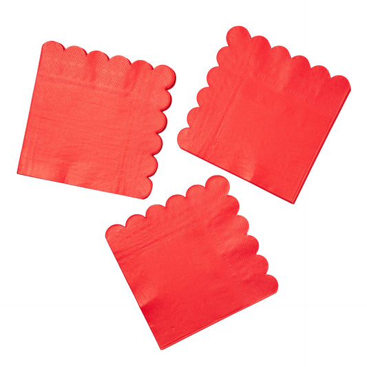 Red Scalloped Napkins