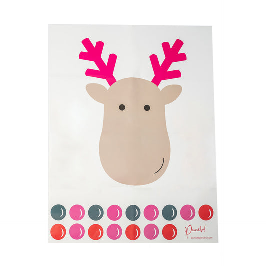 Christmas Pin the Nose on the Reindeer Poster